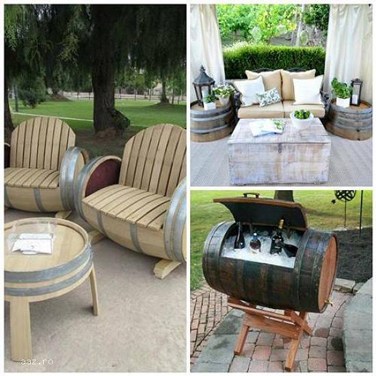 Butoaie din lemn,   candelabru rustic,   minibar,   ciupercute