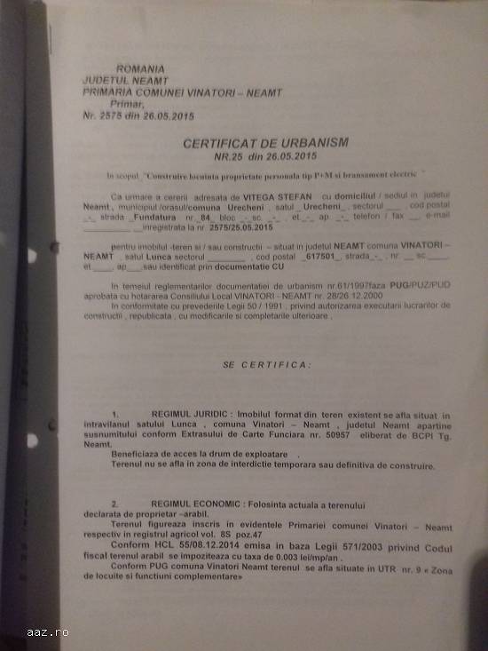 teren intravilan vanatori neamt