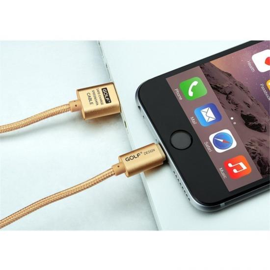100cm cablu pentru iPhone 6 Plus 5 5S iPad 4 Air 2 Gold AL611 Ref: AL611
