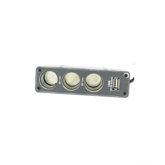 12V Car Cigarette Lighter + USB PORT 3 Distributor YOA010 Ref: YOA010