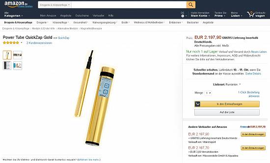 QuickZap Power Tube Gold TENS