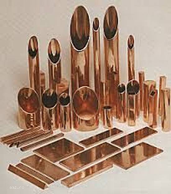 Cupru - aliaje de cupru cu Zinc,    Plumb,    Nichel,    Crom,    Cobalt,    Beriliu sub forma de ta