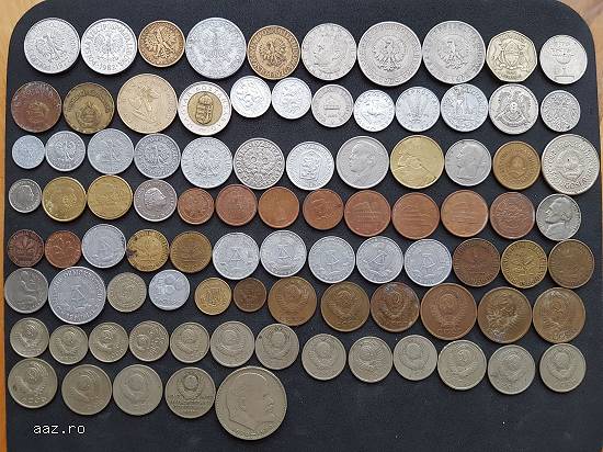 Bani foarte vechi,   monede straine si romanesti din diverse perioade