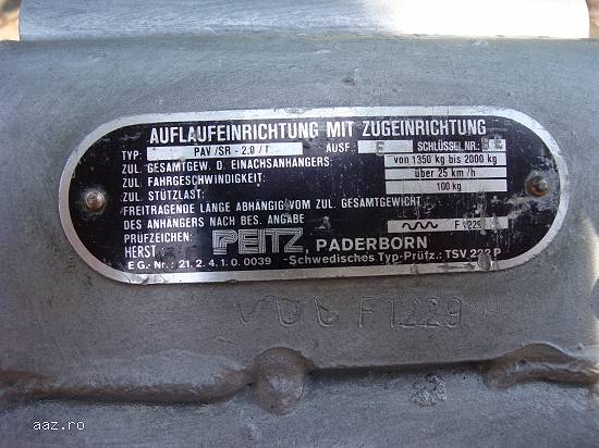 Remorca auto cu 2 osii,   2000 kg