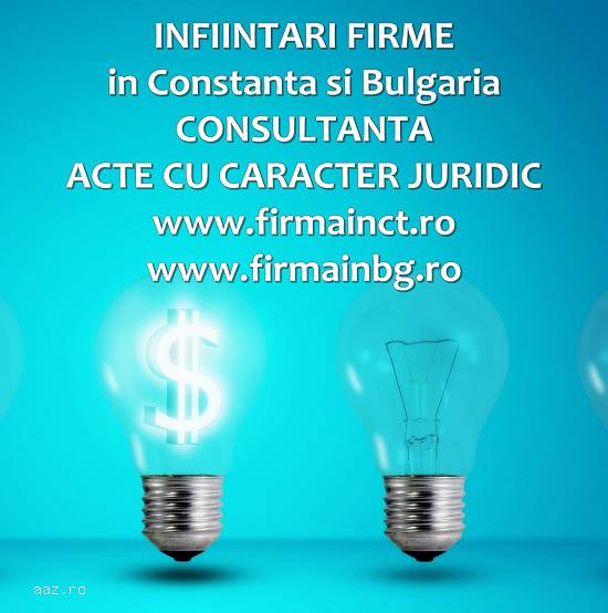Infiintari societati comerciale Constanta si Bulgaria