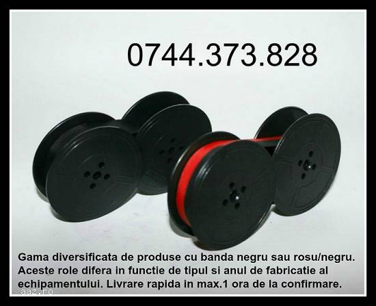 Rola banda masina de scris mecanica,   panglica 13 mm neagra si bicolora matase.