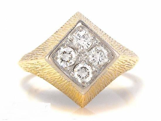 Inel aur vintage aur 14k cu diamante 0,  40ct cu acte