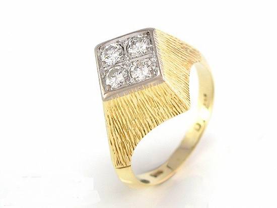 Inel aur vintage aur 14k cu diamante 0,  40ct cu acte
