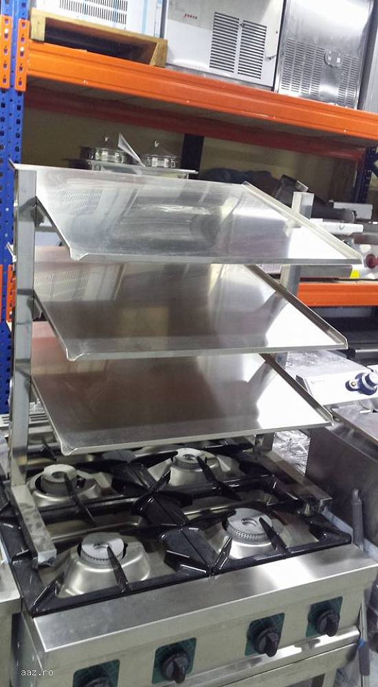 Suport inox patiserie(prezentare marfa) -3 polite 70x60x80cm Dist.intre tavi 20c