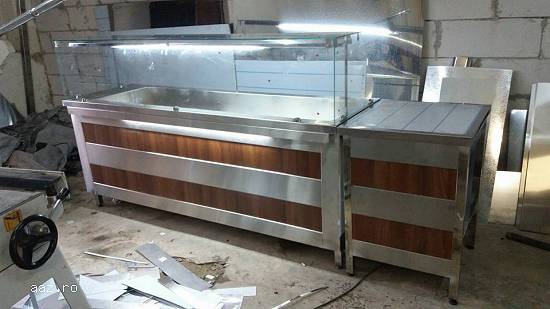 Vitrina autoservire cu dulap Capacitate: 6 gn 1/1 Dim.210x65x170cm