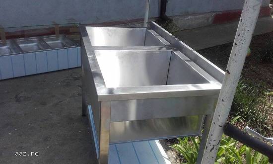 Spalator dublu inox Dim.100x60x85cm Pret cu polita: 1400 lei Pret fara polita: 1200 lei