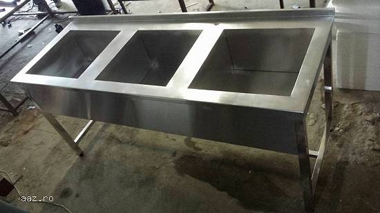 Spalator 3 cuve Dim.190x70x85cm Dim.cuva:50×50×30cm