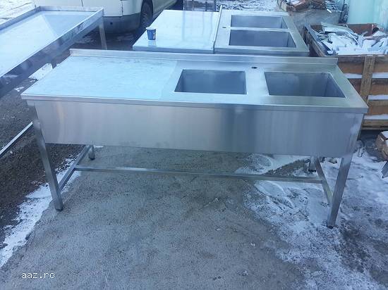 Spalator dublu inox Dim.180x70x85cm Dim.cuve 40x40x30cm