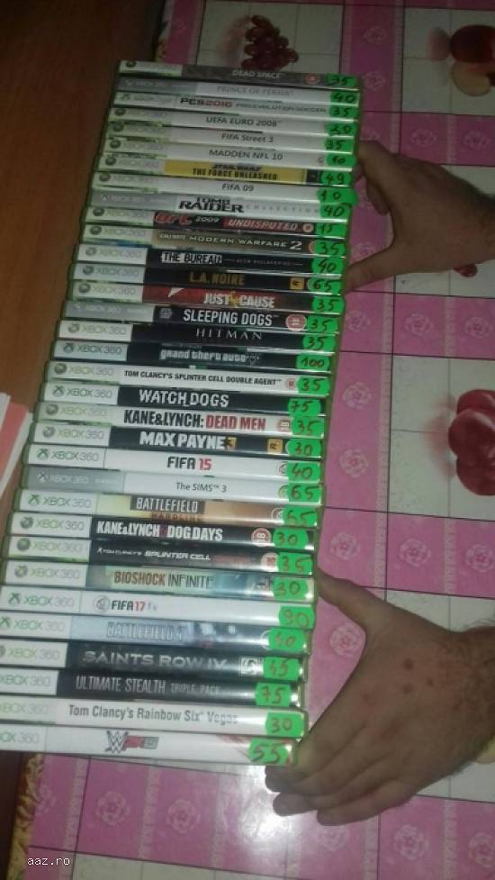 x-box360+2 manete+50jocuri
