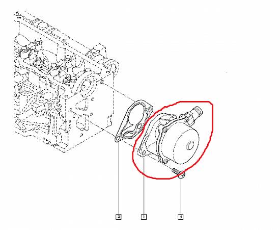 Pompa vacuum Renault ,   motor K9K ,   1.5 dci (2009-2015) Cod Renault : 146505272R ; 8201005303 ; 8