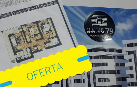 Oferta Apartament 3 camere,   Chiajna Militari,   69 mp