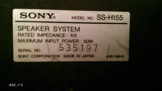 Vand boxe SONY SS-H155,     made in JAPAN