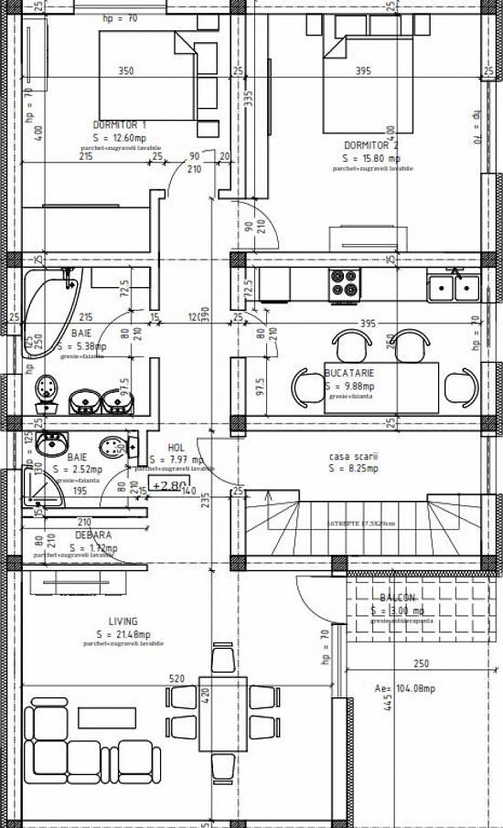 Apartament 3 camere + gradina