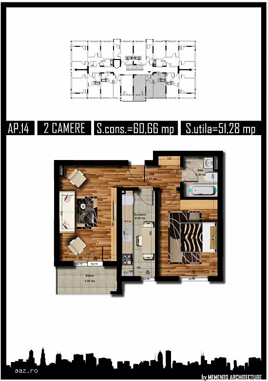 Apartament 2 camere,   51mp,   decom,   Chiajna Militari