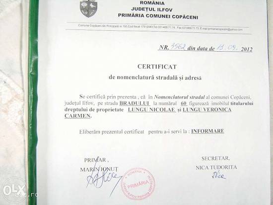 Teren Intravilan Loturi C-tii Localitate Copaceni judet Ilfov