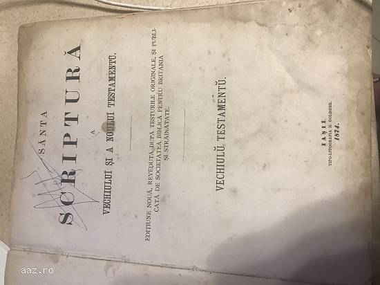 Vand Sfanta Scriptura Iasi 1874