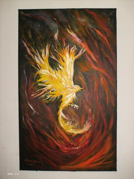 Vand tablou "Pasarea Phoenix-Renasterea din foc a eternitatii",     pictura