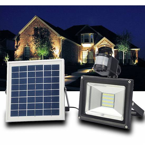 Proiector LED 20W cu Panou Solar Alb Rece