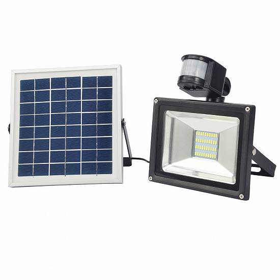 Proiector LED 20W cu Panou Solar Alb Rece