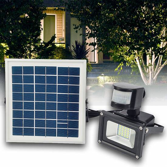 Proiector LED 10W cu Panou Solar Alb Rece