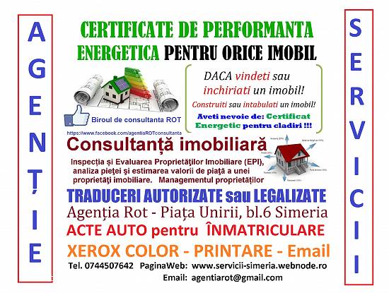 Acte auto Simeria Agentia Rot fise inmatriculare Certificate energetice Traduceri acte