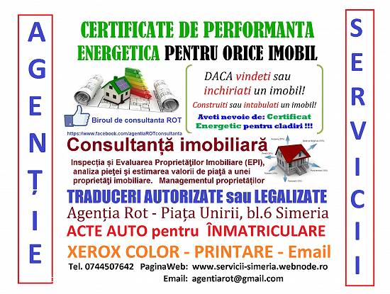 Acte auto Simeria Agentia Rot Asigurari Certificate energetice Traduceri acte