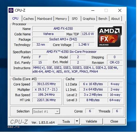 Procesor AMD FX X6 6350,    3900MHz,    14MB,    socket AM3+,    Box