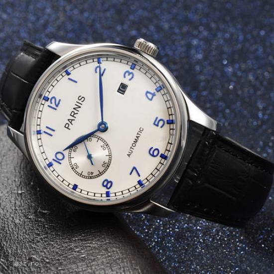 Ceas de mana Parnis Portuguese Automatic 43 mm Seagull ST25 + curea 2 calitativa