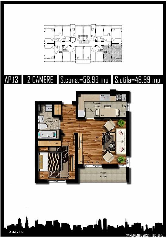 Apartament 2 camere,   49mp,   Militari Carrefour
