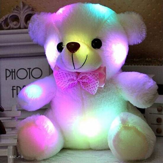 Ursulet de plus cu Lumini si buton de "I Love You"