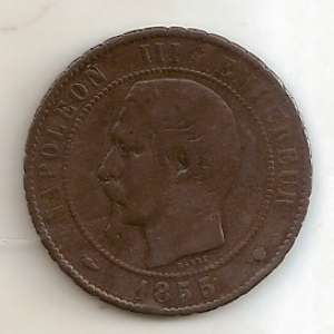 moneda 10 centi 1855 de Ma D Napoleon lll