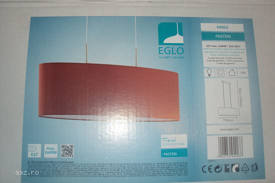 pendul iluminat  eglo  oval  model deosebit la cutie