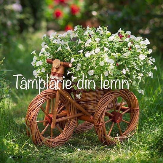 Suport flori Bicicleta si tractor rustica,   din rachita