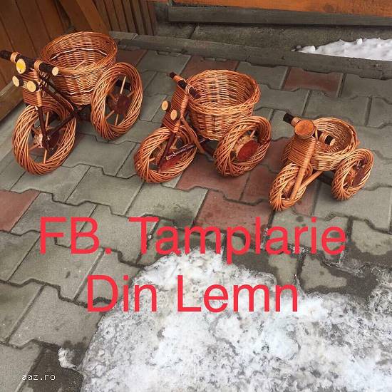 Suport flori Bicicleta si tractor rustica,   din rachita