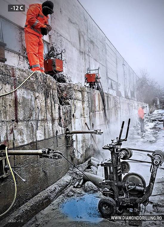 Taiere beton cu fir diamantat