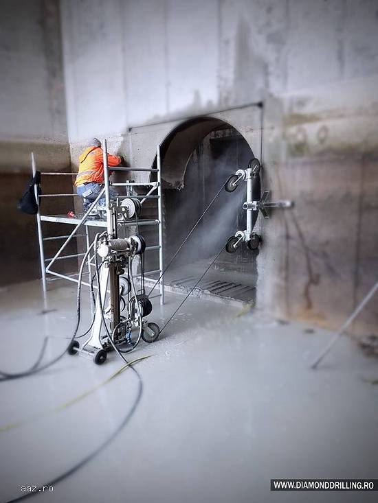 Taiere beton cu fir diamantat