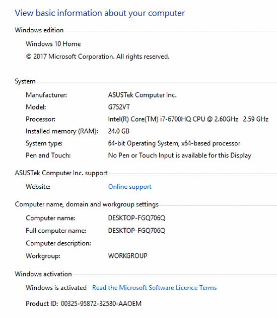 Asus ROG G752VT6700HQ IMPECABIL!17.3",  24GB Internal Memory,  Proces i7