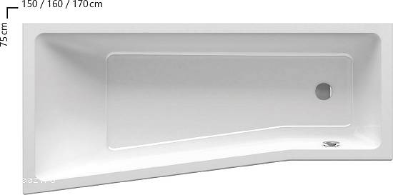 cada baie colt 150x75 cm