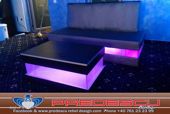Set Masa Canapea Club cu lumini Led RGB Model CASI by Predescu Rebel Design Club Disco