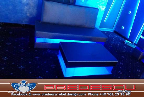 Set Masa Canapea Club cu lumini Led RGB Model CASI by Predescu Rebel Design Club Disco
