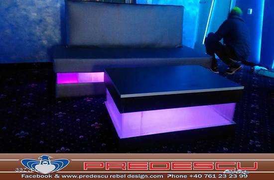 Set Masa Canapea Club cu lumini Led RGB Model CASI by Predescu Rebel Design Club Disco