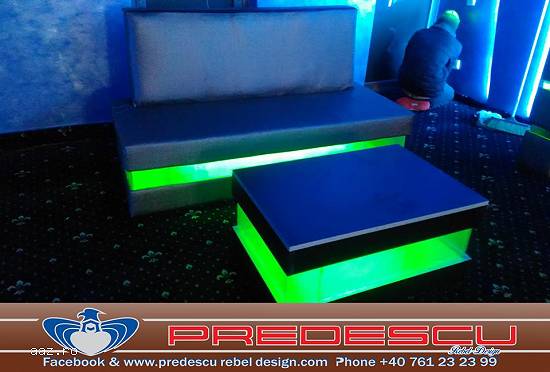 Set Masa Canapea Club cu lumini Led RGB Model CASI by Predescu Rebel Design Club Disco