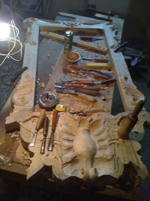 Rama oglinda sculptata manual