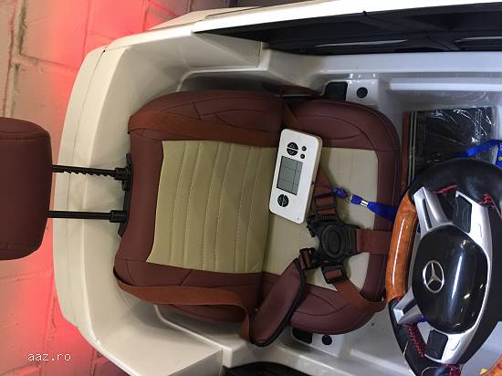 Masinuta electrica Mercedes GL63 #ALB,   4x4 ,   Display,   LED,   Scaun Reglabil