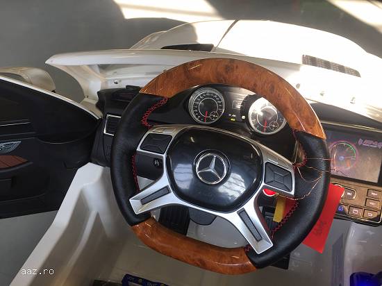 Masinuta electrica Mercedes GL63 #ALB,   4x4 ,   Display,   LED,   Scaun Reglabil